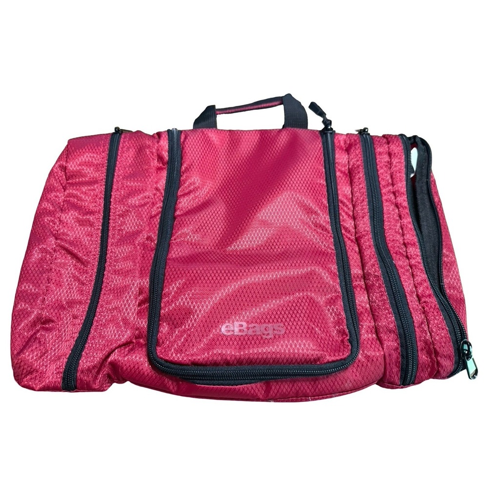 eBags Pack-it-Flat Toiletry Cosmetic Bag Kit Hanging Travel Red